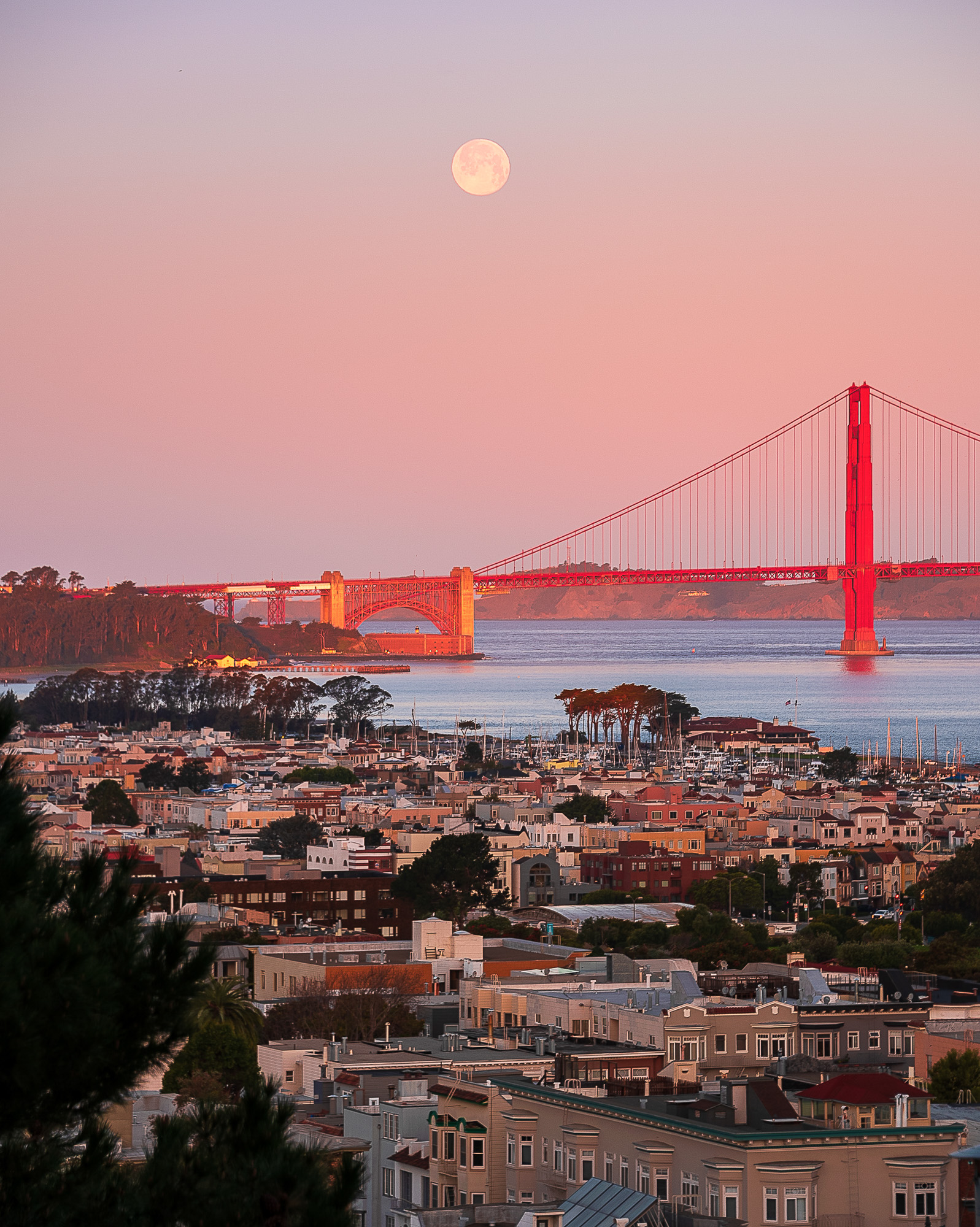 Marina Pastel Moonset